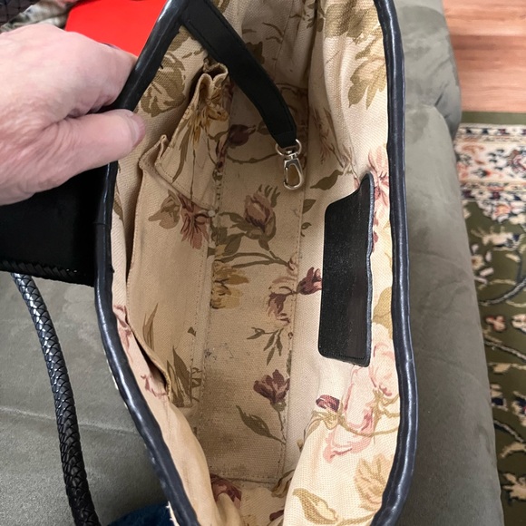 Brighton jute shoulder bag, black leather accents - Picture 5 of 7